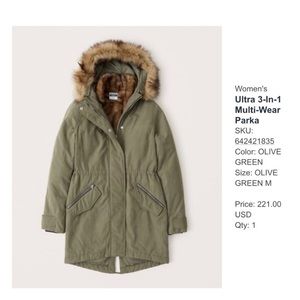 Abercrombie & Fitch 3 in 1 parka